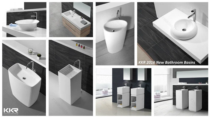 Sanitary Ware Artificial Resin Stone Bathroom Cabinet Wash Basin