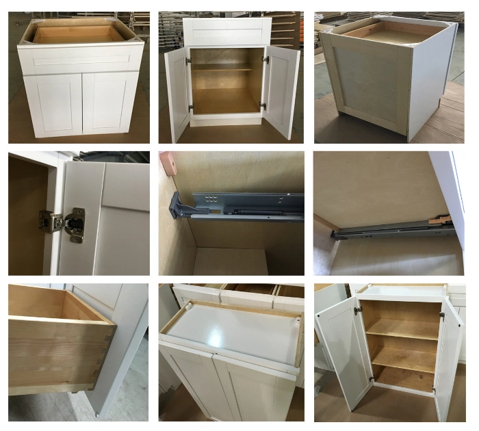 White Floor Kitchen Cabinet Corner Sink Base Drawer for Sale