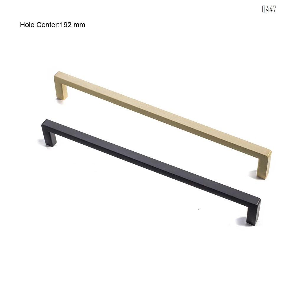 Black and Gold Square Bar Cabinet Pull Drawer Handle Goldenwarm Zinc Alloy Modern Hardware for Kitchen and Bathroom Cabinets Cupboards, Center to Center 3-3/4in