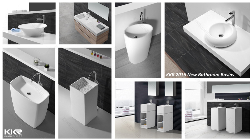 Corian Stone Resin Solid Surface Double Cabinet Basin