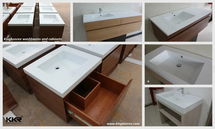 Sanitary Ware Artificial Resin Stone Bathroom Cabinet Wash Basin