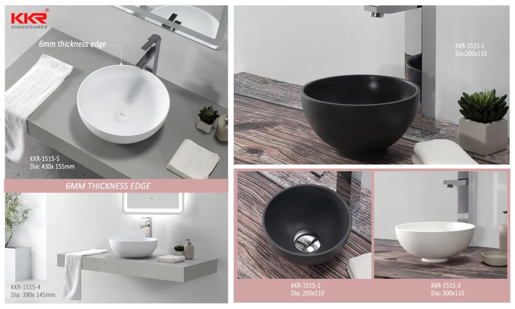 Unique Wash Basin Solid Surface Bathroom Stone Bowl Basin