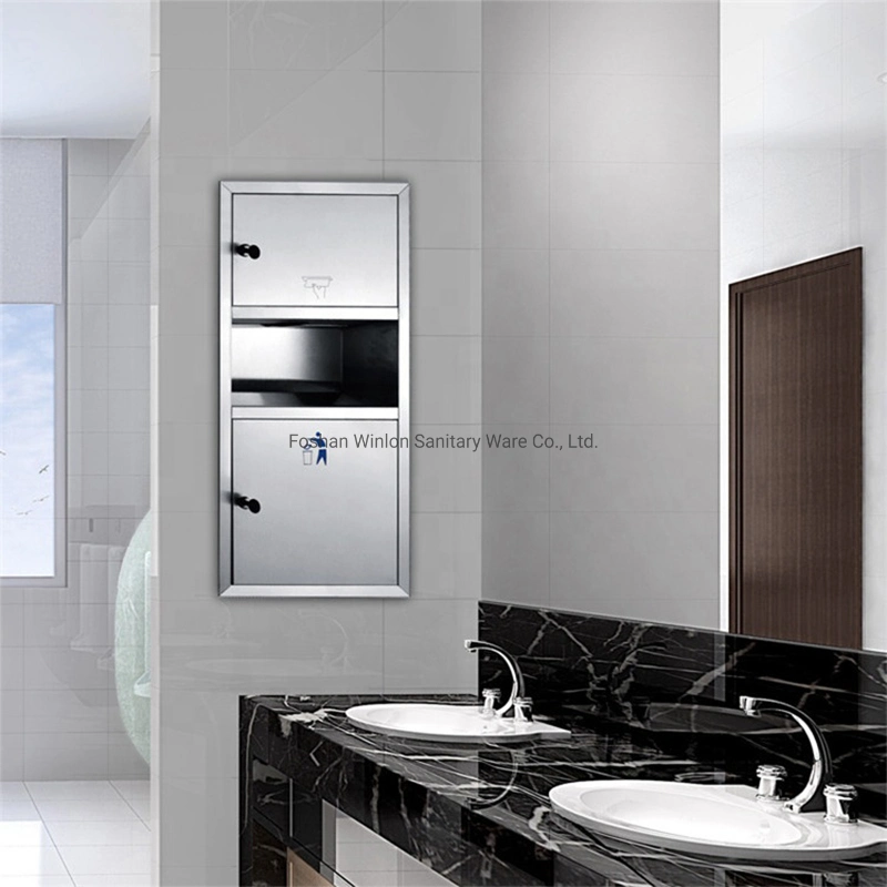 Bathroom Furniture Wall Mounted Hotel 304 Stainless Steel Recessed Paper Dispenser