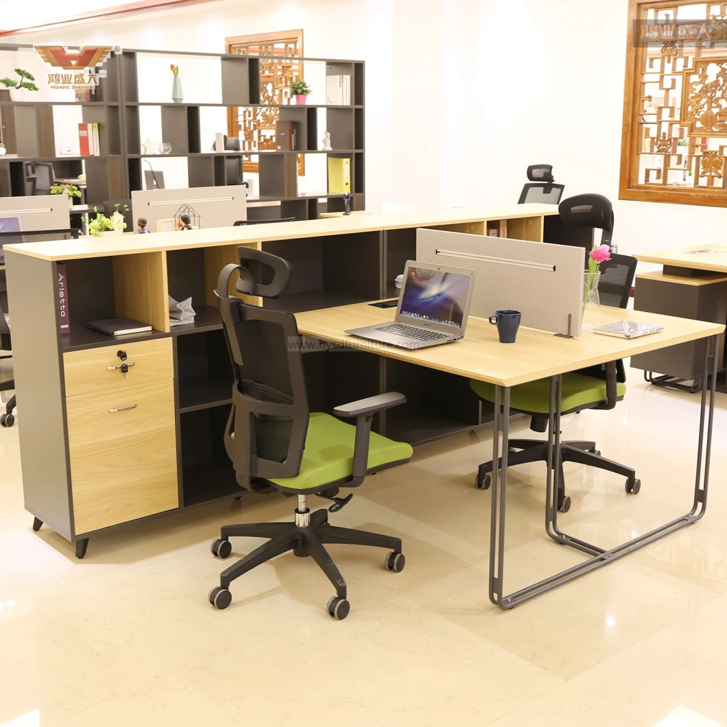 Modern Office Furniture Workstation 2 Seater Table with Cabinets