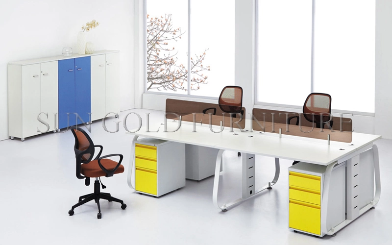 Cheap Double Office Partition for Four Person with Cabinet (SZ-WST763)