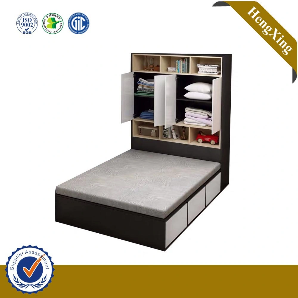 Modern Functional Storage High Box Bed Vertical Cabinet Combination 1.5 Meters Double Bed