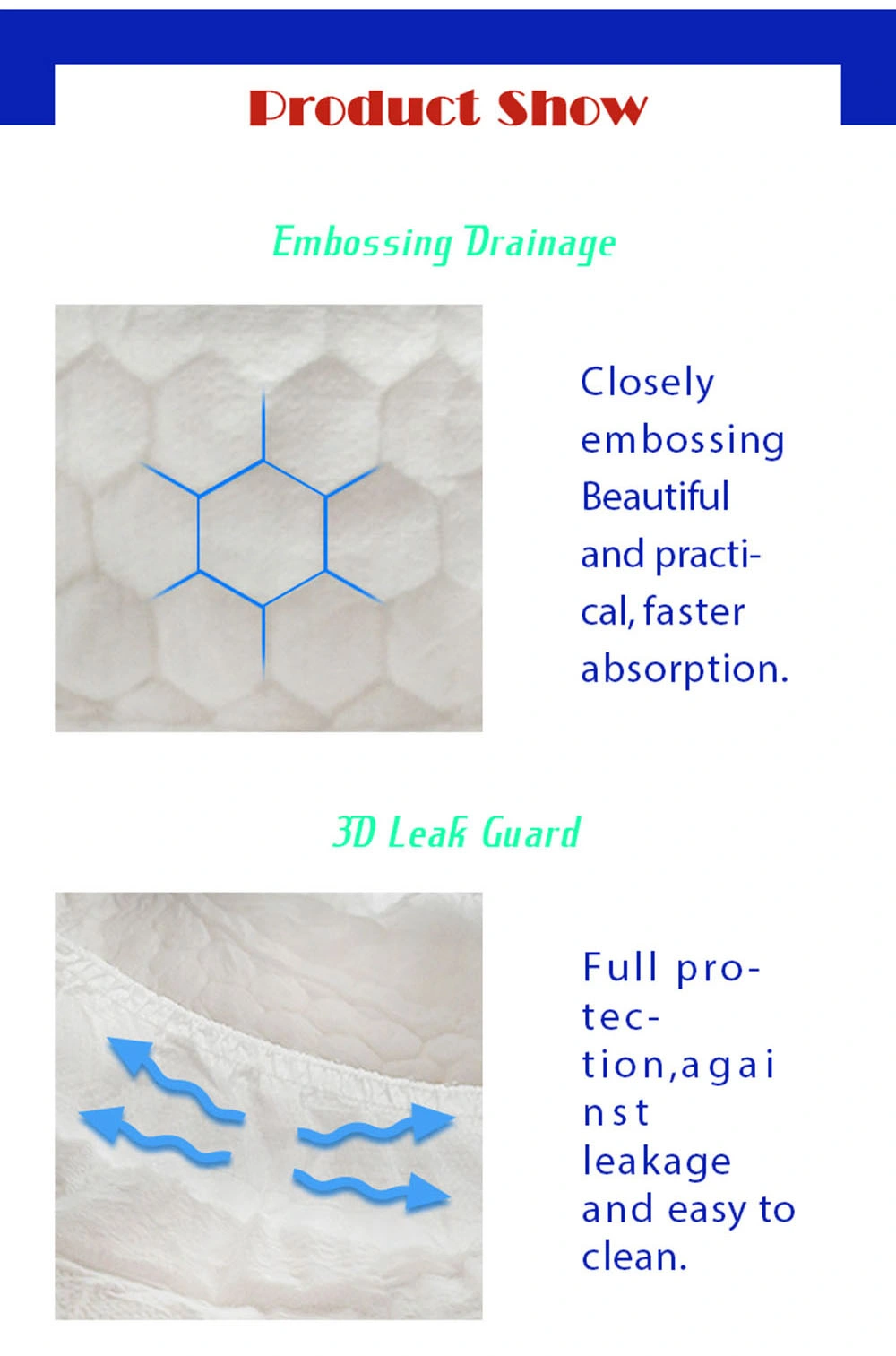 Bulk Grade a Wholesale Disposable Soft Breathable Thick Material 3D Leak Guard  Adult  Diaper