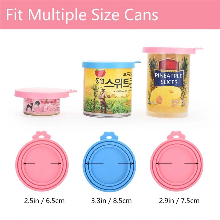 Silicone Sealed Feeders Food Canned Lids for Puppy Dog Cat Food Container