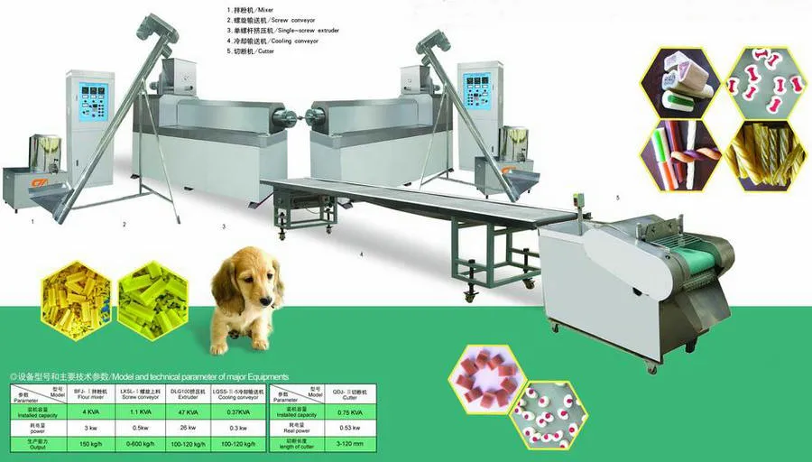 Double Color Pet Treats Dog Chews Making Machine