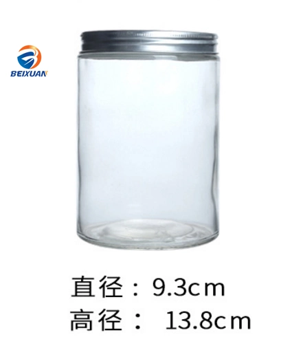 2019 Popular 400ml 14oz Food Grade Sealing   Straight Round   Glass Jar   with   Aluminum Cap