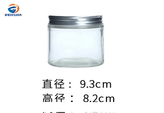 2019 Popular 400ml 14oz Food Grade Sealing   Straight Round   Glass Jar   with   Aluminum Cap