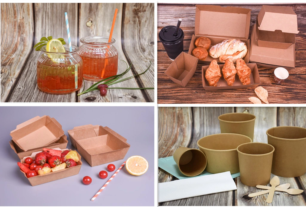 Eco-Friendly Disposable  Kraft  Paper  Food Tray  with  Pet  Lid