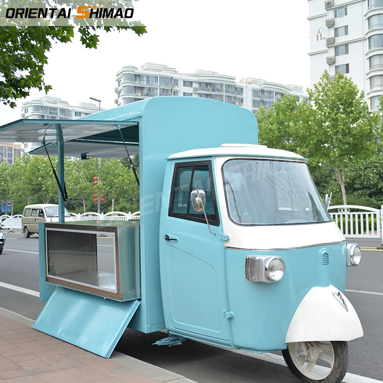 Customizable Electric Three Wheels Ice Cream Hotdog Piaggio  Food  Tuk Tuk in Motorized Tricycles