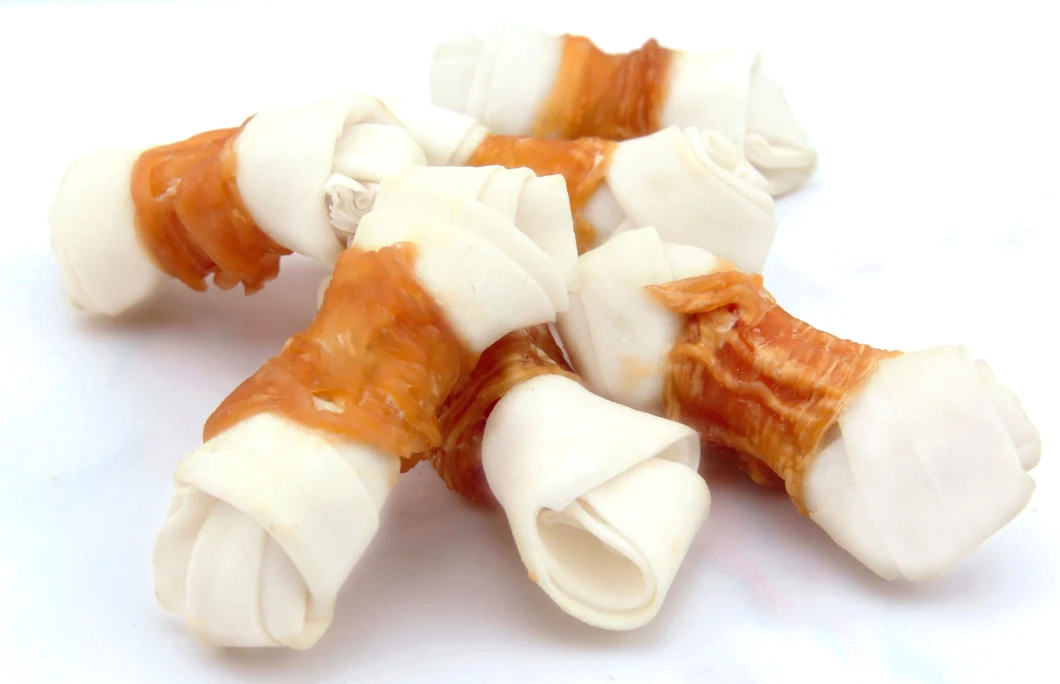 Delicious White Rawhide Knot Twined by Chicken Pet Products Dog Food Pet Product Dog Product Dog Treats Dog Snacks Pet Food Animal Food Wholesale Food Hot Sale