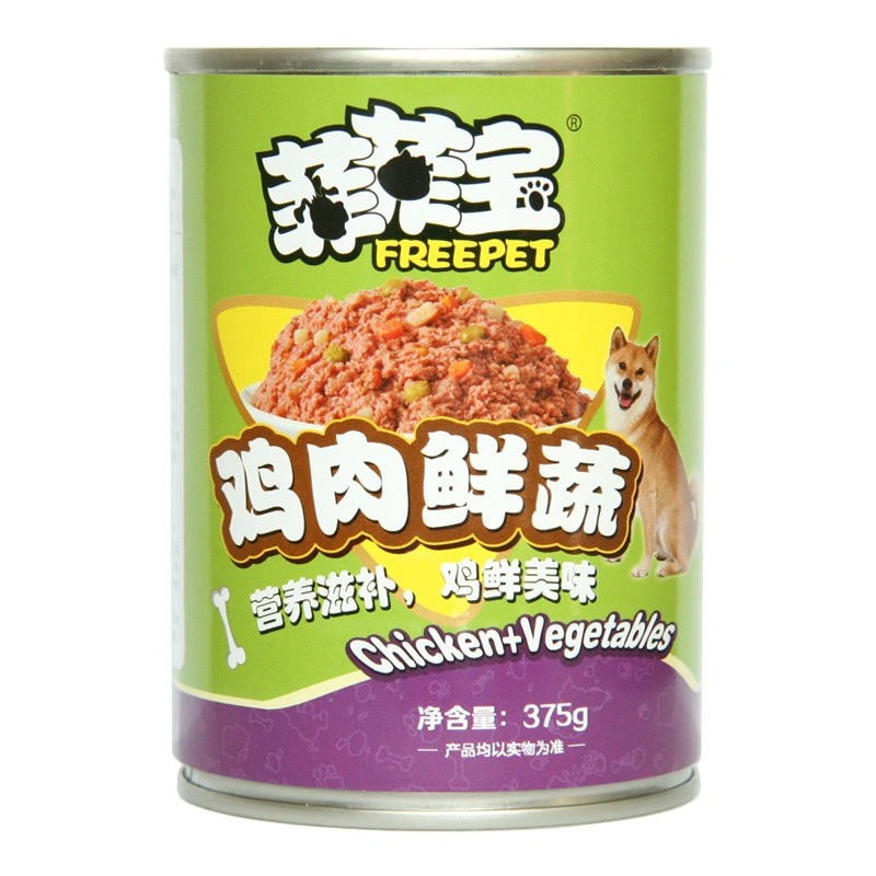 Canned Chicken and Vegetables Taste Pet Wet Food Canned Dog Wet Treats 375g