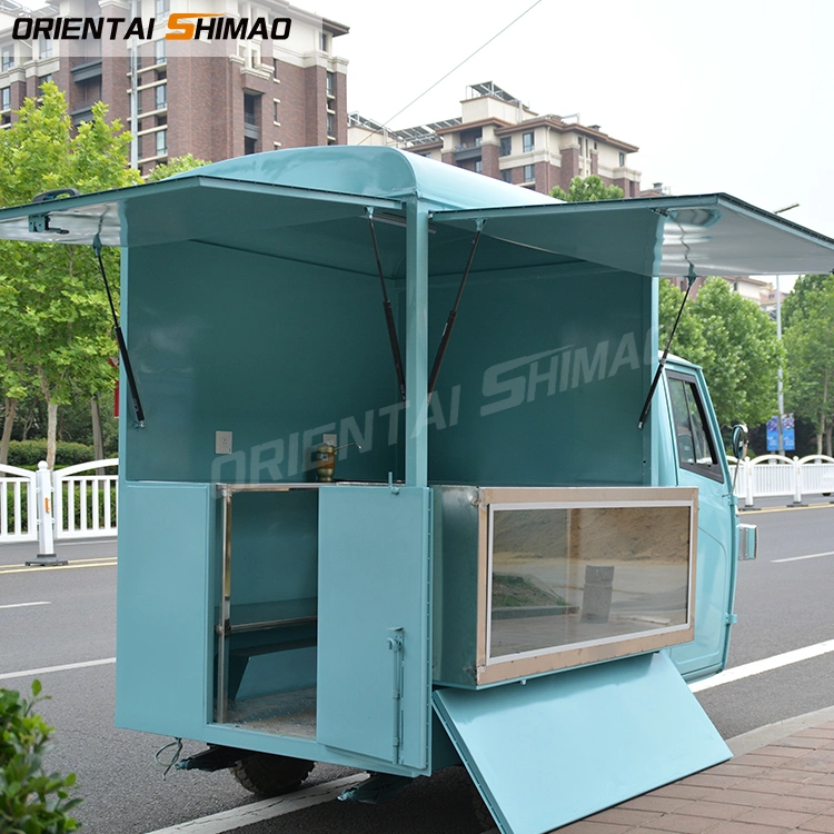 Blue Customized Ice Cream Hot Dog Camper Food Cart Piaggo