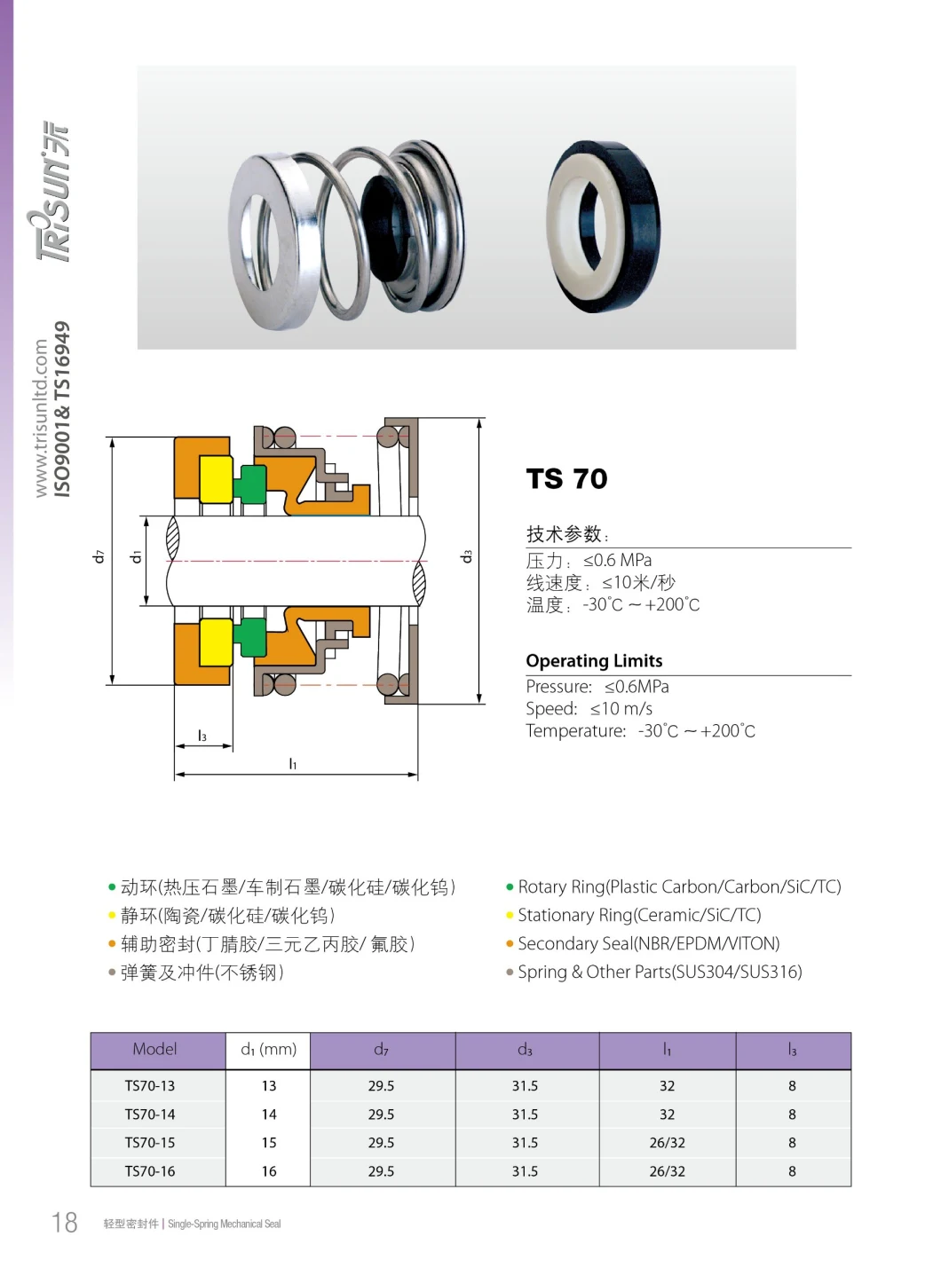 Mechanical Seal for Submersible Motor and Submersible Pump