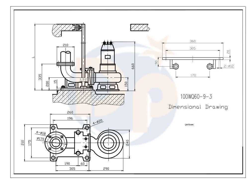 100wq60-9-3 Submersible Slurry Pump Sewage Sand Dredge Pump No-Clog for Factory Price