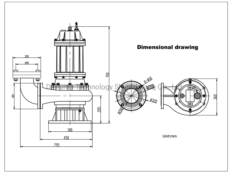 200wq250-6-7.5 Sewage Pump Cutting Cutter Submersible