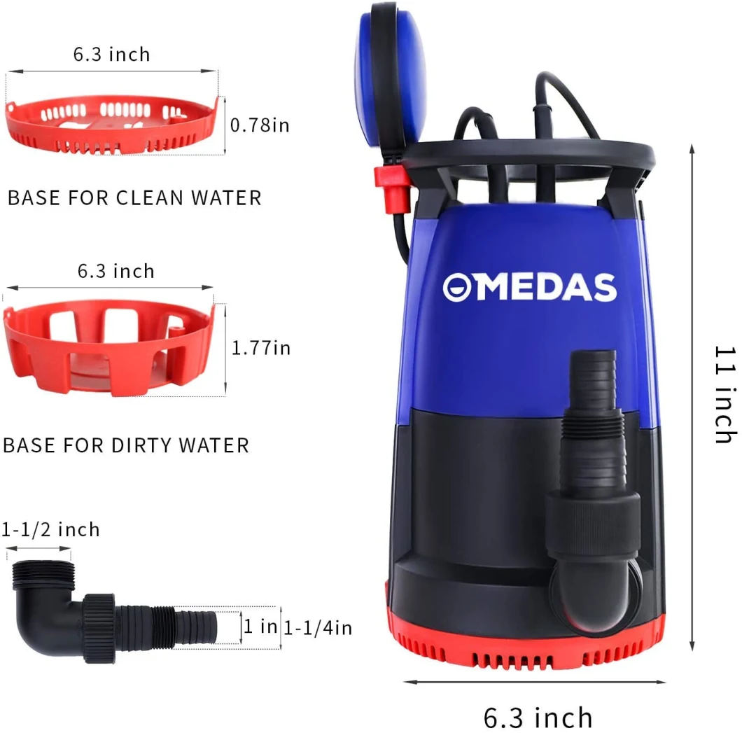 Electric Low Suction Clean/Dirty Water 3in1 Submersible Water Pump