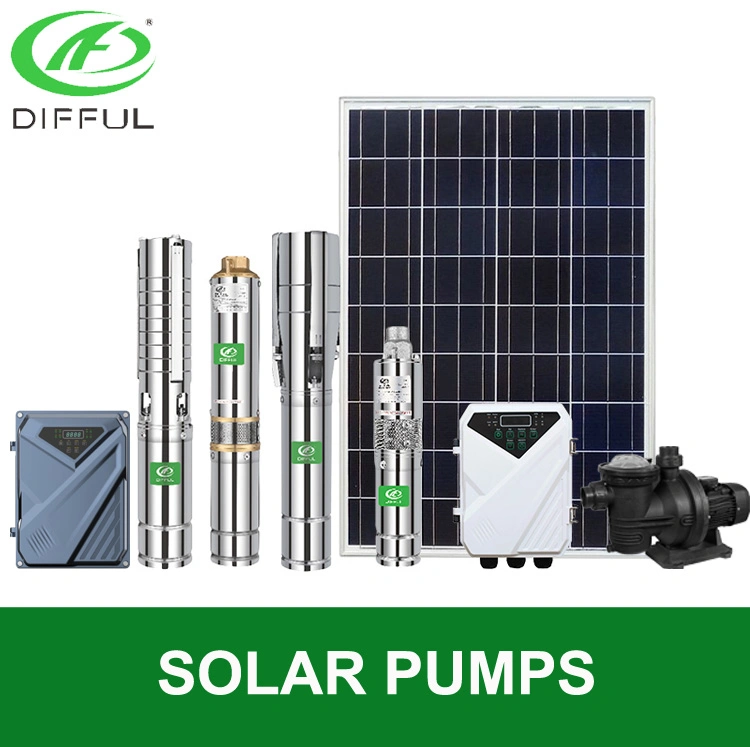 1100W Solar Bore Pump Battery Powered High Pressure Submersible Water Pump for Deep Well