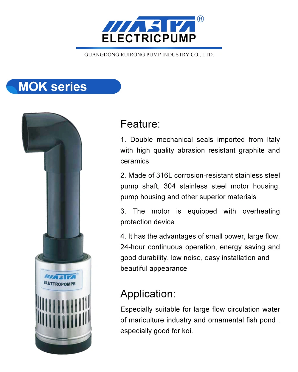 Good Quality Submersible Axial Flow Pump for Fisheries Use