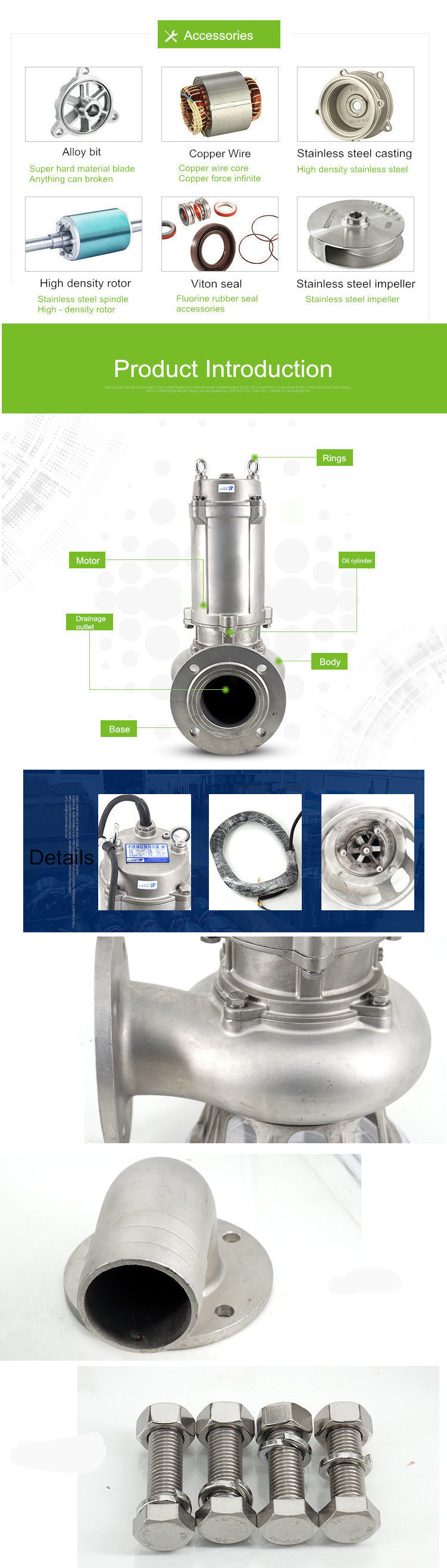 Non-Clog Centrifugal Submersible Drainage Pump, Submerged Sump, Slurry Pump, Grinder Pump with Cutting Type Impeller