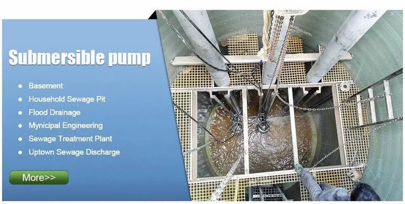 Wq Sewage Treatment Low-Lift Large Flow Submersible Ewage Pump