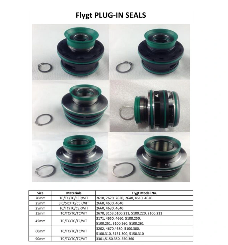 Flygt 3153 Pump Mechanical Seal for Submersible Sewage Pump for Electric Submersible Pump