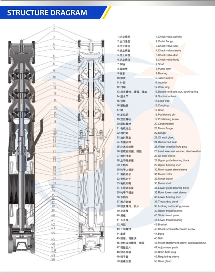 Vertical Multistage Deep Well Submersible Sea Water Pump