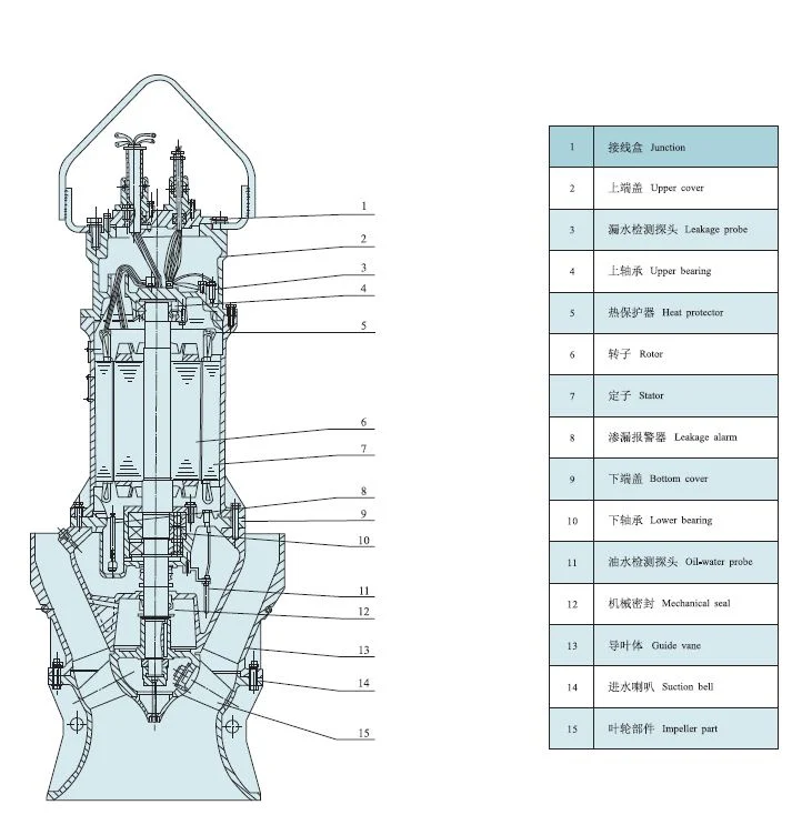 Vertical Axial Flow or Mixed Submersible Pumps