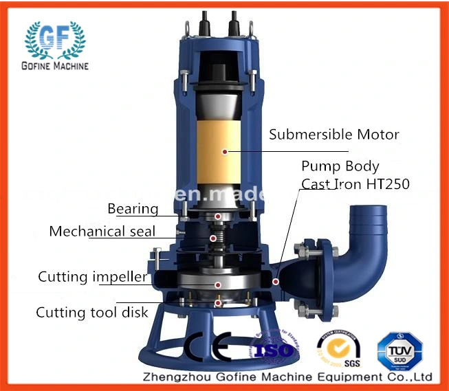Non-Blockage Submersible Sewage Pump with Cutting Devices for Pig/Cow/Chicken Dung and Sewage Water