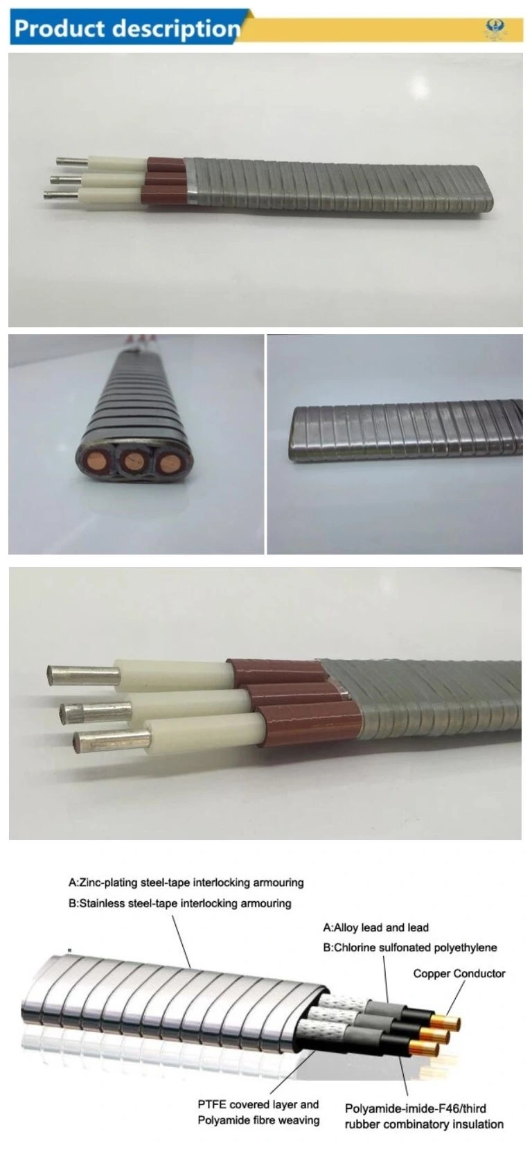 Electric Submersible Pump, High Temperature, Oil Resistance Cable