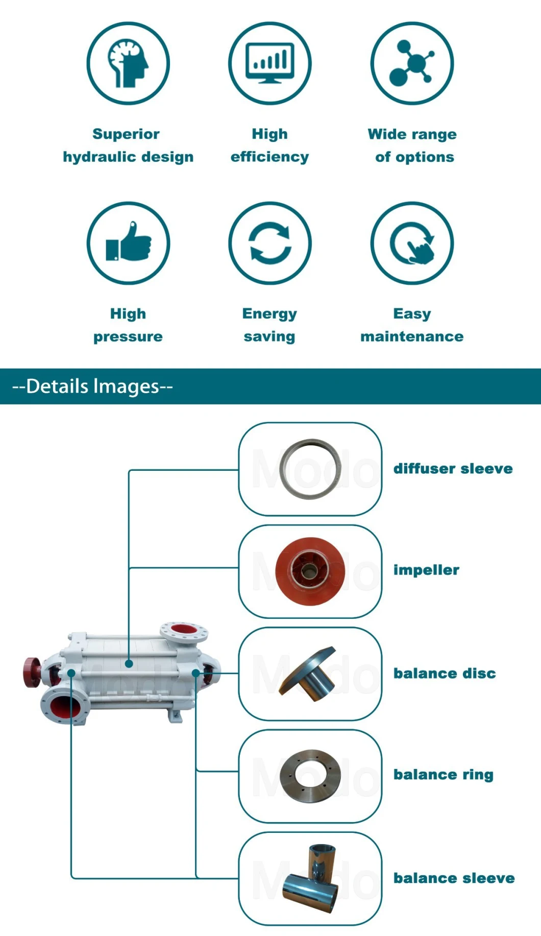 Automation High Pressure Diesel Submersible Centrifugal Water Pump for Industrial Water Supply and Drainage