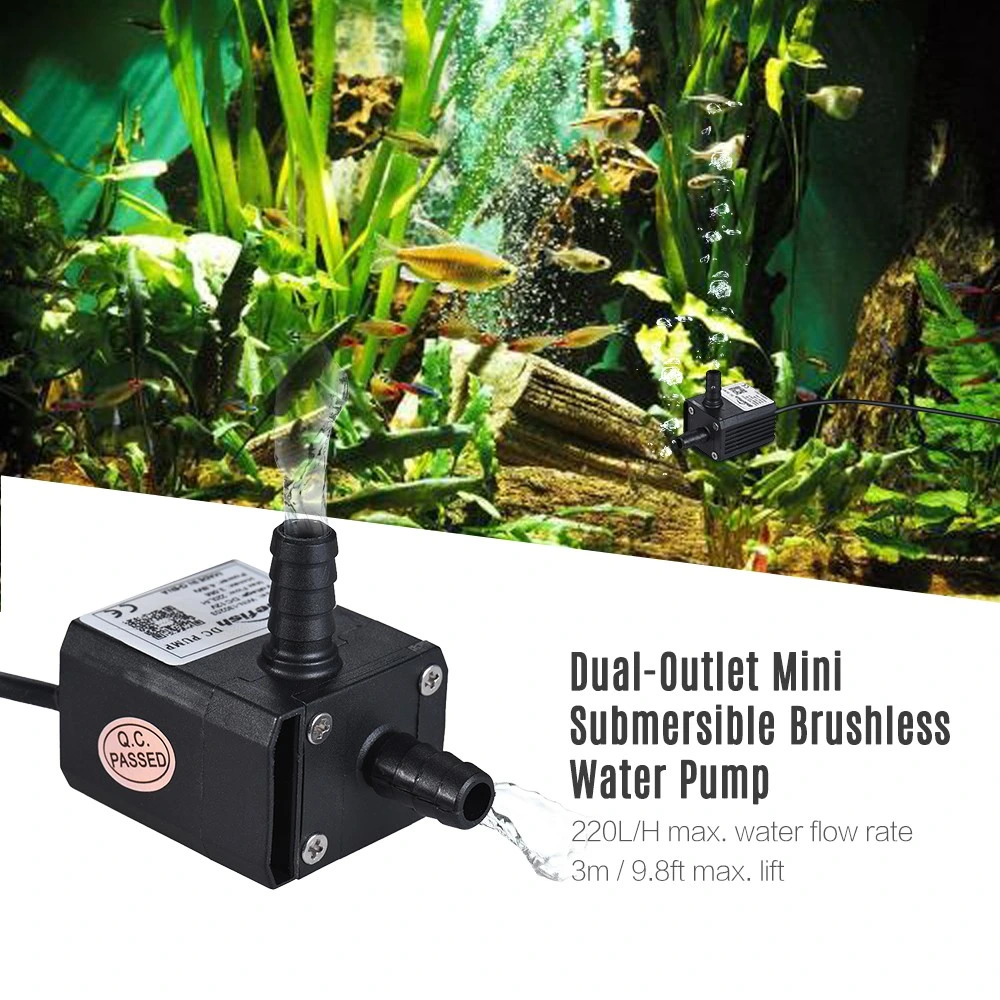 Mini Micro Quiet Motor Submersible Brushless Solar Centrifugal DC Water Pump for Fountain Laser Engraving