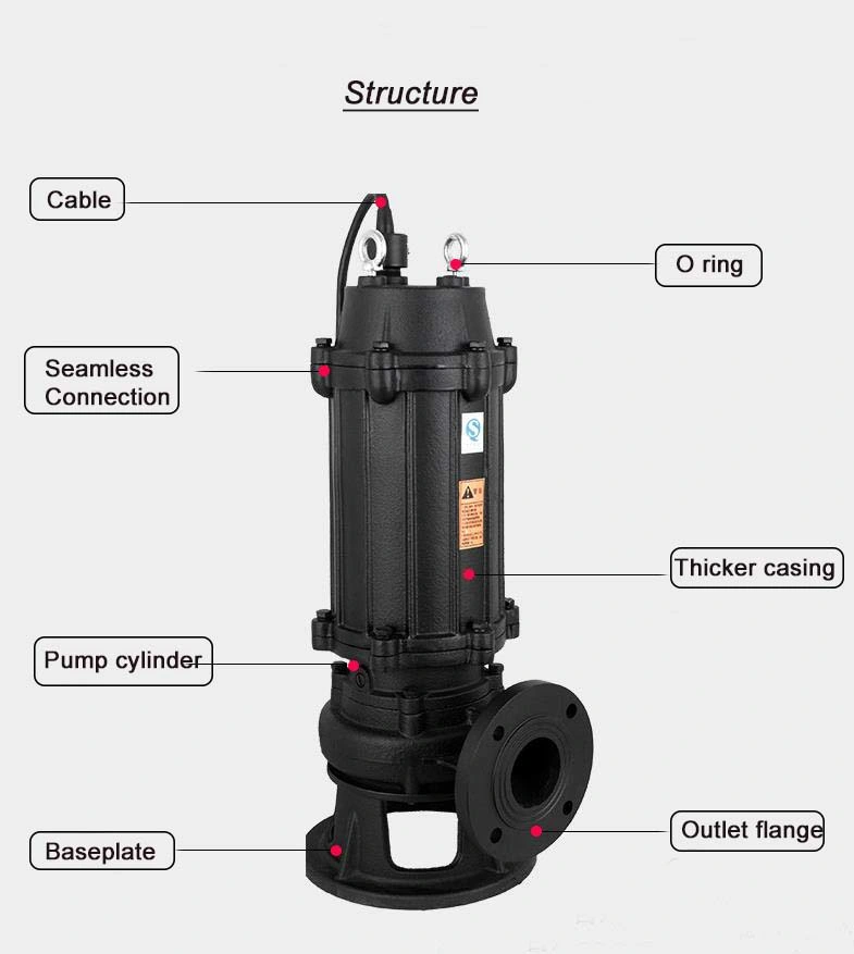 WQ Customized Vertical Submersible Water Slurry Sewage Sluge Pumps