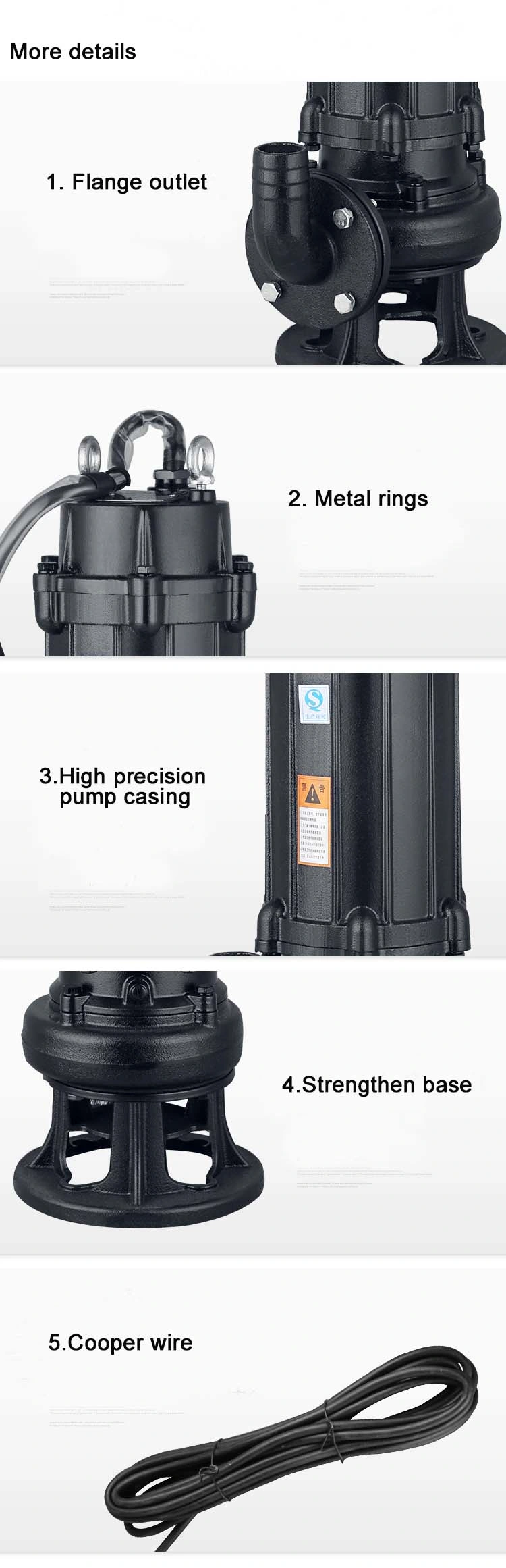 Non-Blockage Submersible Sewage Pump with Cutting Devices Slurry Pump Price