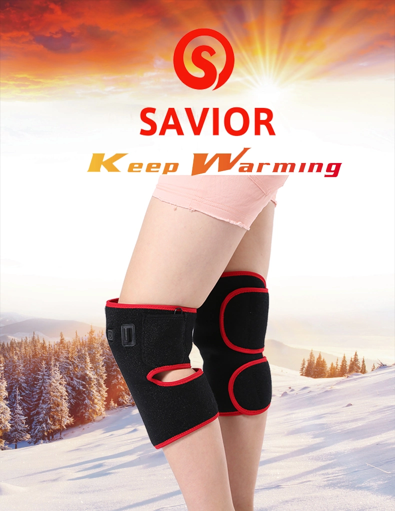 Savior Amazon Wholesale Heated Knee Guard Compression Knee Brace Support Knee Pad for Cycling