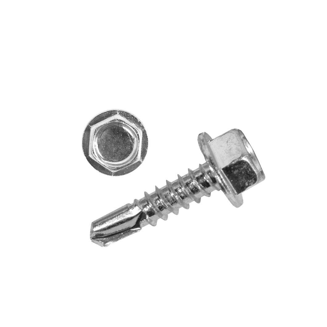 Zinc Plated Galvanized Hex Head Stainless Steel Metal Self Drilling Roofing Screws with Rubber Washer
