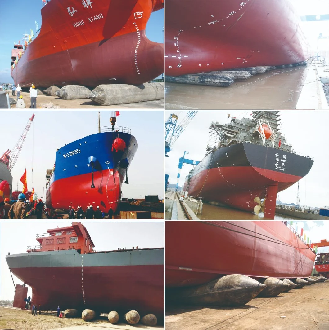 Nanhai Inflatable Cylindrical Rubber Launching Marine Airbags Used for Ships, Vessels, in Turkey and Brazil Shipyards