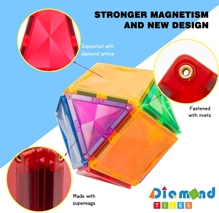 BPA Free 60PCS Magnetic Tiles Building Blocks Set Magnetic Blocks
