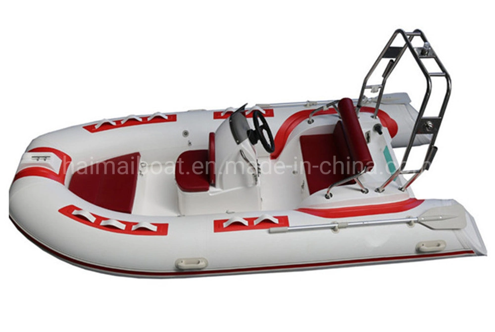 Classical Style 12.8feet 3.9m Customizable Fiberglass Inflatable Boats High Speed Sport Boats Military Patrol Boats Coastwise Cruiser Boats Rib Motor Boat