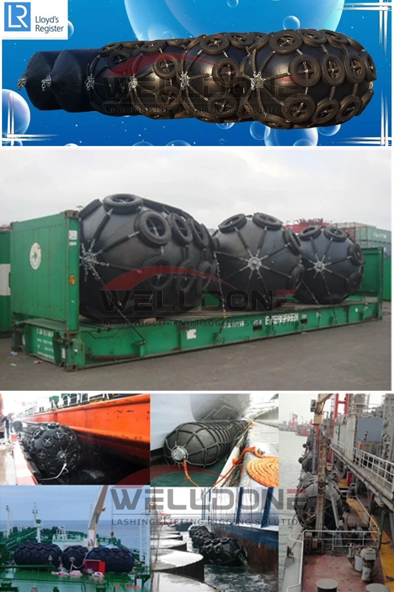 Marine Pneumatic Rubber Fender with Galvanized Chain and Tire