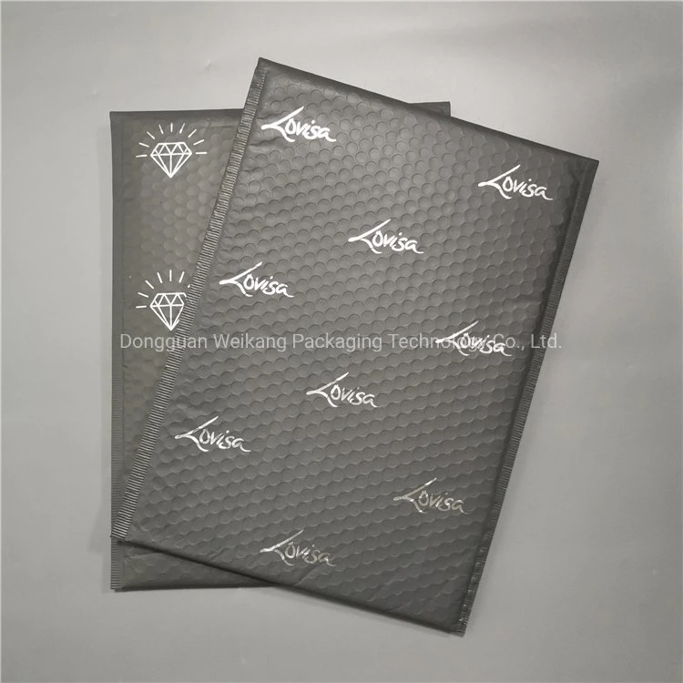 Amazon Hot Sale Aluminium Foil Matt Grey Air Padded Mailing Envelope Silver Logo Shipping Bubble Bags