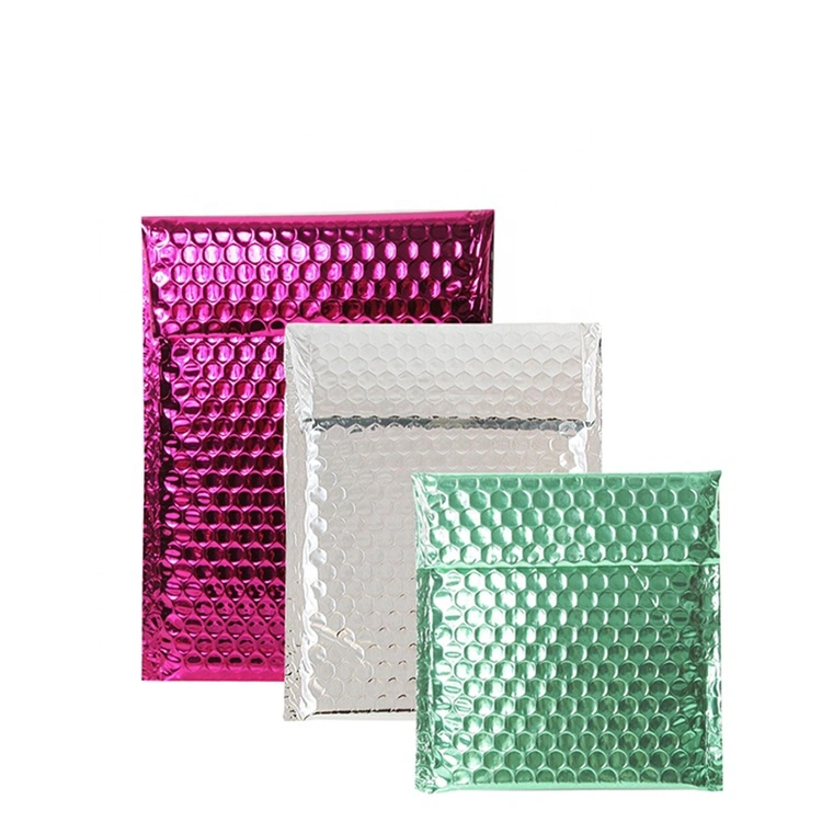 Waterproof Multicolor Shinny Metallic Bubble Mailer Bags Custom Air Bubble Envelope Bags