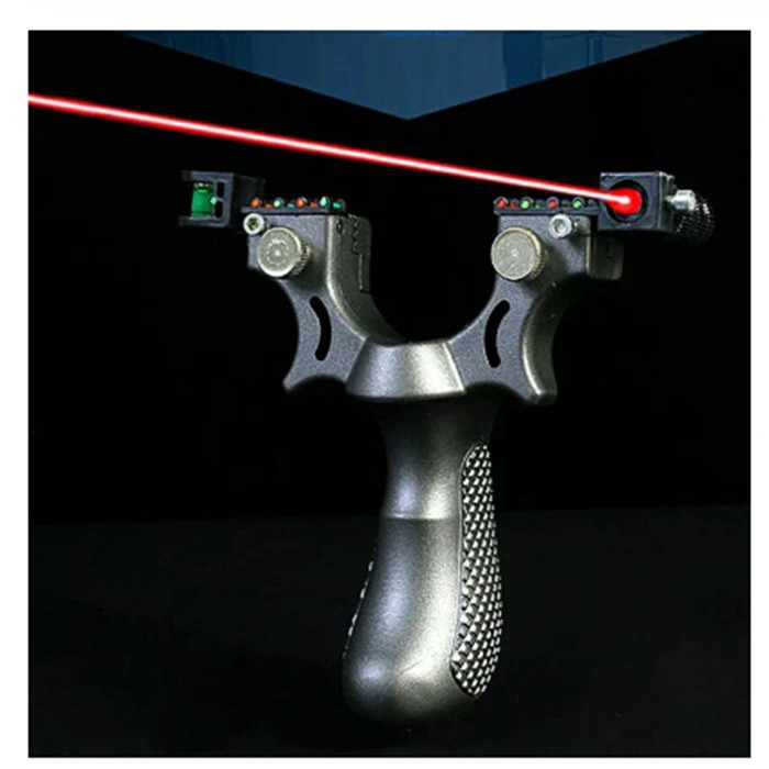 Precision Resin Slingshot Catapult with Flat Rubber Band Outdoor Hunting Shooting Slingshot Laser Aiming Slingshot Bow
