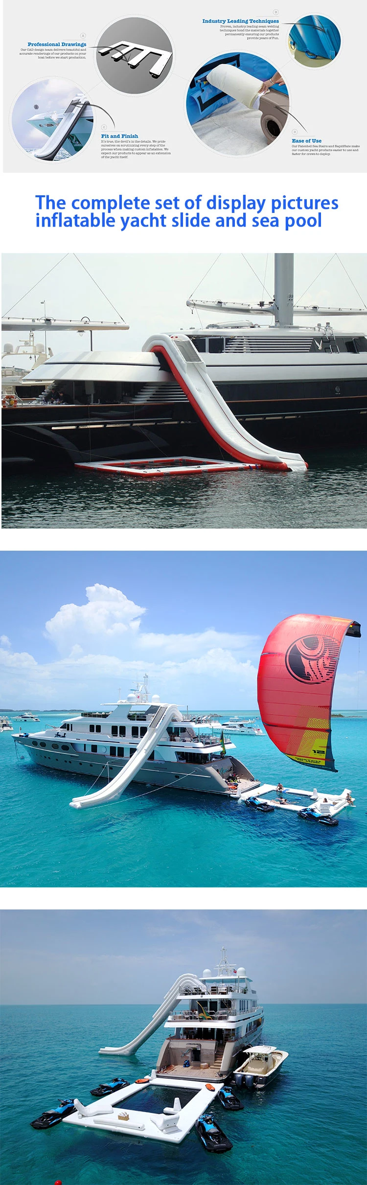 Factory Folded Inflatable Sea Drop Stitch Dock Floating Water Platform Inflatable Island Floating Dock