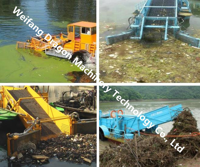 Mowing Vessel Water Hyacinth Collecting Boat / Ship / Vessel Garbage Salvage Aquatic Weed Harvester Machine