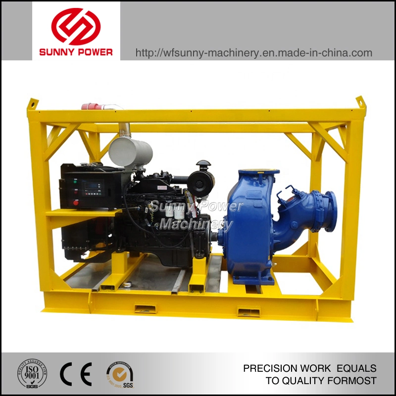 Mine Industry Use Diesel Engine Driven Water Pump for Mine Water Drainage, Outflow 1250m3/H, with Lift 65m, 16inch, with Floating Platform.