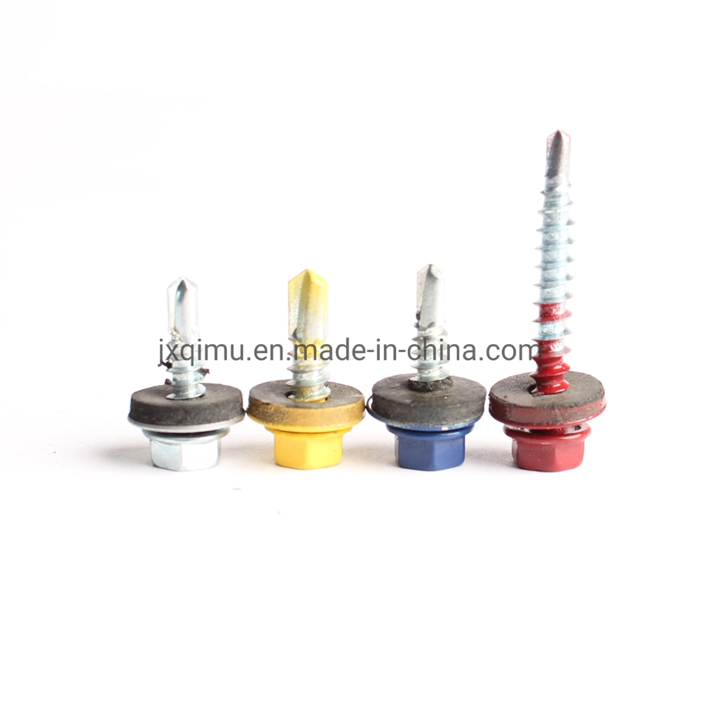 Factory Manufactory Building Roofing Tek Screws with Rubber Washers/ Hexagon Head Drilling Screws with Tapping